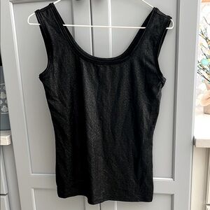 White House Black Market Shimmer Black Sleeveless Top
